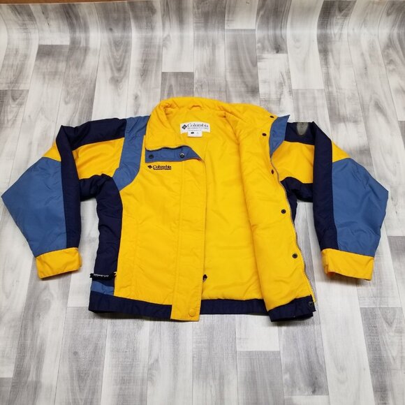 ✅Vintage Columbia Sportswear Company Jacket Women's SMALL Full Zip Yellow/Blue - Picture 7 of 14